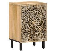 vidaXL Armoire de Salle de Bain, Placard avec Porte et Pieds, Meuble de Rangement, Organisateur de Toilette, Bois Massif de 358233 Marron G