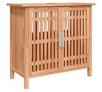 vidaXL Armoire de Salle de Bain, Placard de Rangement, Meuble sous Lavabo, Colonne de Toilette Intérieur, Marron Bois Massif de Noyer