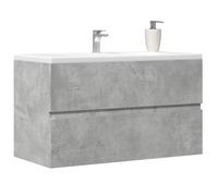 vidaXL Armoire de salle de bain suspendue gris béton bois d'ingénierie 856245