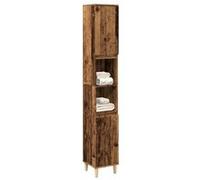 vidaXL Armoire de salle de bain vieux bois 30x30x190cm bois ingénierie 857102 Marron G