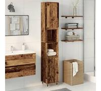 vidaXL Armoire de salle de bain vieux bois 30x30x190cm bois ingénierie, armoire, armoire de rangement de salle de bain, 857196 Marron G