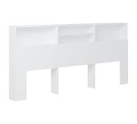 vidaXL Armoire de tête de lit Blanc 220x19x103,5 cm