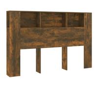 vidaXL Armoire de tête de lit chêne fumé 160x18,5x104,5 cm