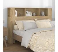 vidaXL Armoire de Tête de Lit Murale Meuble de Chambre à Coucher Tête de Lit avec Rangement Accessoire de Lit Intérieur Chêne Sonoma 160x18,5x104,5 cm