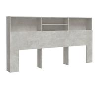 vidaXL Armoire de tête de lit Gris béton 200x19x103,5 cm