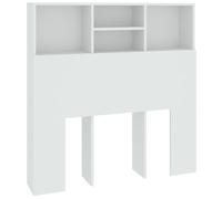 vidaXL Armoire de Tête de Lit Murale Meuble de Chambre à Coucher Tête de Lit avec Rangement Accessoire de Lit Intérieur Blanc 100x19x103,5 cm
