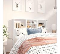 vidaXL Armoire de tête de lit murale 811853 avec rangement Blanc 120x19x103,5 cm