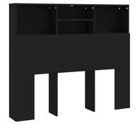 vidaXL Armoire de tête de lit Noir 120x19x103,5 cm