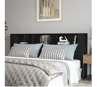vidaXL Armoire de Tête de Lit Murale Meuble de Chambre à Coucher Tête de Lit avec Rangement Accessoire de Lit Intérieur Noir 220x18,5x104,5 cm