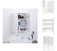 vidaXL Armoire de toilette 60x15x75 cm MDF blanc brillant - lavabos de salle de bains