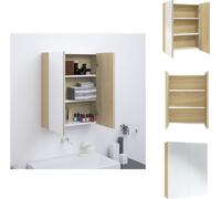 vidaXL Armoire de toilette 60x15x75 cm MDF blanc et aspect chêne - lavabos de salle de bains