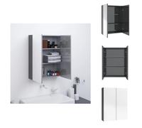 vidaXL Armoire de toilette 60x15x75 cm MDF gris brillant - lavabos de salle de bains