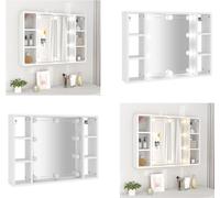 vidaXL Armoire de toilette avec LED Blanc 76x15x55 cm - Armoire de toilette - Armoire de toilette LED - Armoire de toilette salle de bain