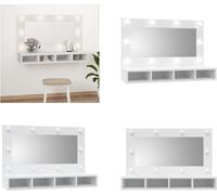 vidaXL Armoire de toilette avec LED Blanc 90x31,5x62 cm - Armoire de toilette - Armoire de toilette murale - Miroir cosmétique