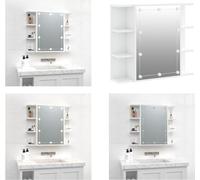vidaXL Armoire de toilette avec LED blanc brillant 70x16,5x60 cm - Armoire de toilette - Armoire de toilette LED - Armoire de toilette salle de bain