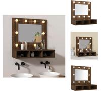 vidaXL Armoire de toilette avec LED brun imitation chêne 60x31,5x62 cm - lavabos de salle de bains
