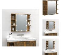 vidaXL Armoire de toilette avec LED Chêne fumé 70x16,5x60 cm - lavabos de salle de bains