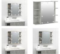 vidaXL Armoire de toilette avec LED gris béton 70x16,5x60 cm - Armoire de toilette - Armoire de toilette LED - Armoire de toilette salle de bain