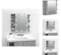 vidaXL Armoire de toilette avec LED Gris Sonoma 70x16,5x60 cm - lavabos de salle de bains