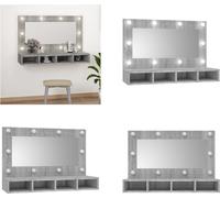 vidaXL Armoire de toilette avec LED Gris Sonoma 90x31,5x62 cm - Armoire de toilette - Armoire de toilette murale - Miroir cosmétique