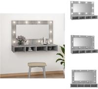 vidaXL Armoire de toilette avec LED Gris Sonoma 90x31,5x62 cm - lavabos de salle de bains
