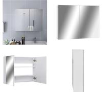 vidaXL Armoire de toilette blanche 80x15x60 cm MDF - Armoire de toilette - Armoire miroir - Armoire de salle de bain