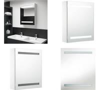 vidaXL Armoire de toilette LED 50x13,5x60 cm - Armoire de salle de bain - Armoire de toilette - Armoire de toilette