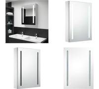 vidaXL Armoire de toilette LED 50x13x70 cm - Armoire de salle de bain - Armoire de toilette - Armoire de toilette