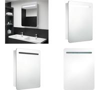 vidaXL Armoire de toilette LED 60x11x80 cm - Armoire de salle de bain - Armoire de toilette - Armoire de toilette