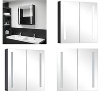 vidaXL Armoire de toilette LED 62x14x60 cm - Armoire de salle de bain - Armoire de salle de bain - Armoire de toilette