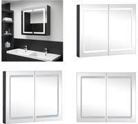 vidaXL Armoire de toilette LED 80x12,2x68 cm - Armoire de salle de bain - Armoire de toilette - Armoire miroir