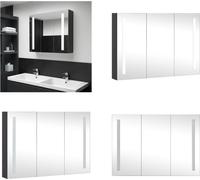 vidaXL Armoire de toilette LED 89x14x62 cm - Armoire de salle de bain - Armoire de toilette - Armoire à miroir
