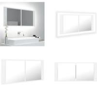 vidaXL Armoire de toilette LED blanc 100x12x45 cm Acryl - Armoire de toilette LED - Armoire de toilette LED - Armoire de toilette LED - Armoire de toilette LED