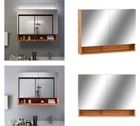 vidaXL Armoire de toilette LED chêne 80x15x60 cm MDF - Armoire de toilette - Armoire miroir - Armoire de salle de bain