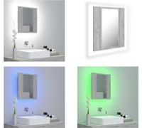 vidaXL Armoire de toilette LED gris béton 40x12x45 cm Acryl - Armoire de toilette LED - Armoire de toilette LED - Armoire de toilette LED de salle de bain - Armoires de toilette LED de salle de bain