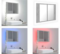 vidaXL Armoire de toilette LED gris béton 60x12x45 cm Acryl - Armoire de toilette LED - Armoire de toilette LED - Armoire de toilette LED de salle de bain - Armoires de toilette LED de salle de bain