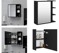 vidaXL Armoire de toilette noire 62,5x20,5x64 cm Bois composite - Armoire de toilette - Armoire à glace - Armoire de salle de bain