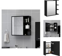 vidaXL Armoire de toilette noire 62,5x20,5x64 cm Bois composite - lavabos de salle de bains