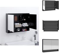 vidaXL Armoire de toilette pour salle de bain 80x15x60 cm MDF Anthracite - lavabos de salle de bain