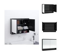 vidaXL Armoire de toilette pour salle de bain 80x15x60 cm Noir brillant - lavabos de salle de bain