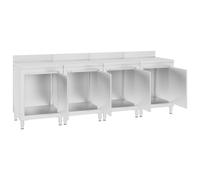 Table de travail commerciale avec armoire 240x60x96 cm Inox Argent G