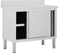vidaXL Armoire de travail avec portes coulissantes 100x50x(95-97) cm Acier inoxydable