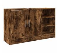 vidaXL Armoire d'évier chêne fumé 90x29x55 cm Bois d'ingénierie, Armoire de Salle de Bain, Armoire de Rangement Salle de Bain, Meuble lavabo de Salle de Bain