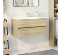 vidaXL Armoire d'évier Chêne sonoma 849638 – Aggloméré 90x38,5x45 cm