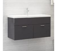 VIDAXL Armoire d'évier - Gris brillant