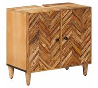 vidaXL Armoire d'évier Marron 62 x 33 x 58 cm Bois de Mangue Massif, Meuble de Salle de Bain Tendance, Organisateur Moderne pour Petits espaces, en Bois de Mangue Marron, Rangement Pratique