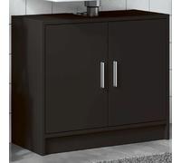 vidaXL Armoire d'évier Noir 63x29x55 cm Bois d'ingénierie, Armoire de Salle de Bain, Armoire de Rangement Salle de Bain, Meuble lavabo de Salle de Bain
