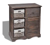 vidaXL Armoire en bois 3 paniers - Marron
