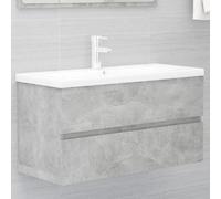 VidaXL Armoire évier avec lavabo intégré gris béton 90x38.5x45 cm