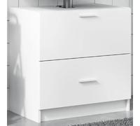 vidaXL Armoire d'évier Blanc 59x37x59 cm Bois d'ingénierie, Armoire de Salle de Bain, Armoire de Rangement Salle de Bain, Meuble lavabo de Salle de Bain